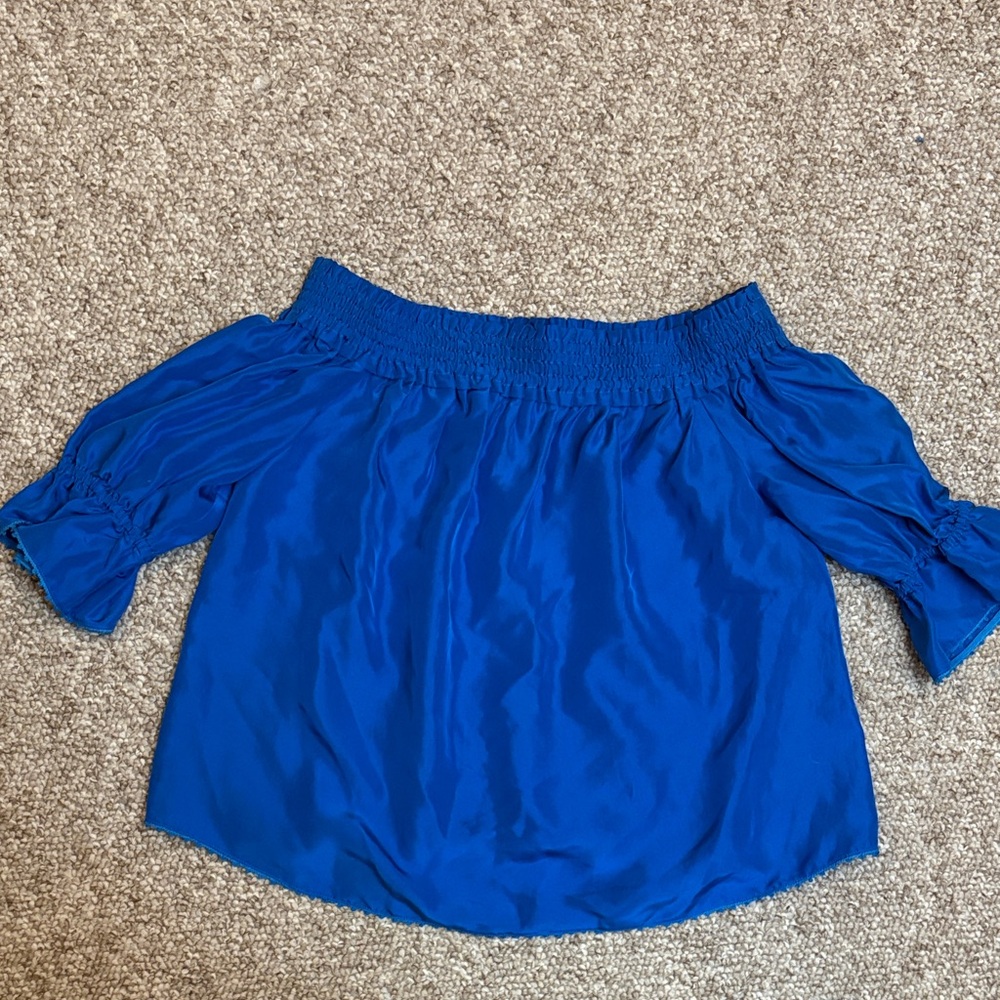 Women’s Off-Shoulder Blouse - Bold Royal Blue